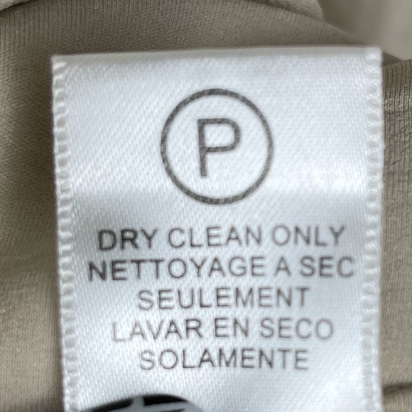 BCBGMaxAzria Satin Deep V Flutter Sleeve Silk Beige Top Size Medium - Picture 8 of 8